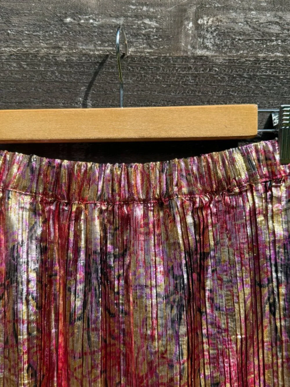 Kate Spade Pleated Metallic Gold Lame Skirt Winter Chrysanthemum Small